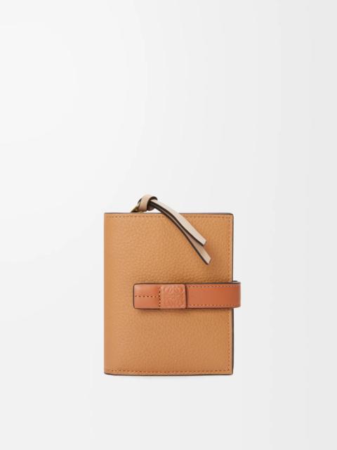 Compact zip wallet in soft grained calfskin