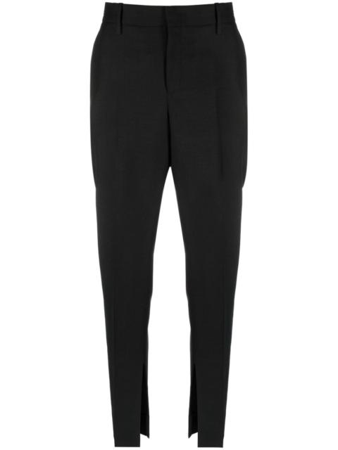 side-slit tapered trousers