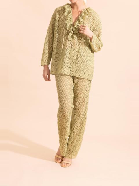 Filigree Macrame Ruffle Blouse