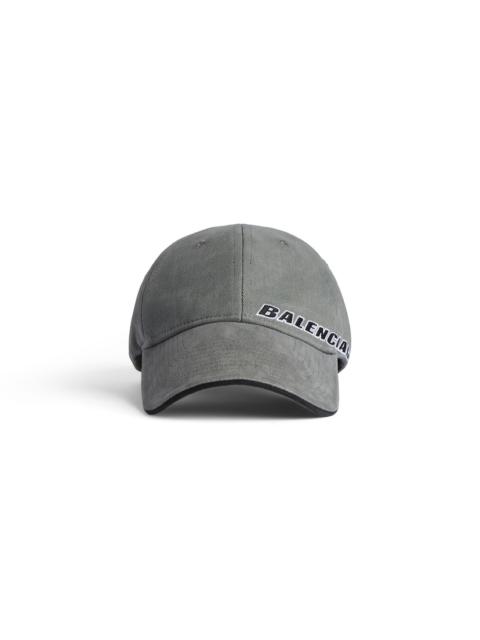 Men's Tilted Typo Cap in Dark Heather Grey