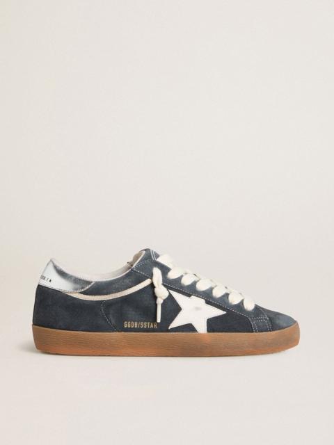 Men's Super-Star in gray suede with white leather star and silver leather heel tab