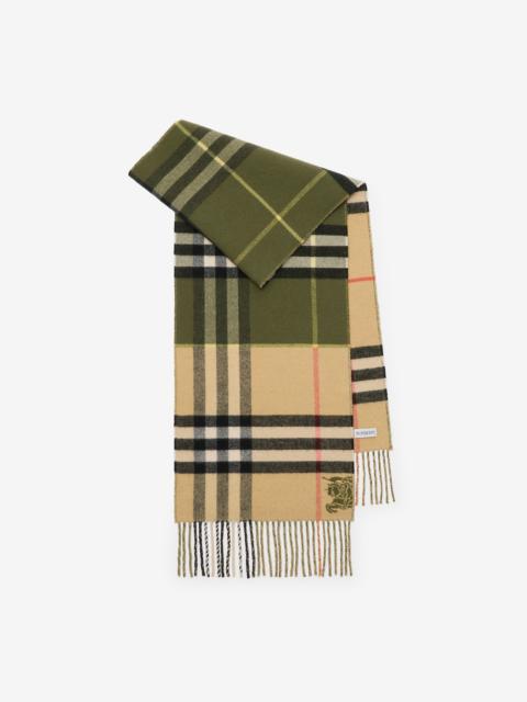 Contrast Check Cashmere Scarf