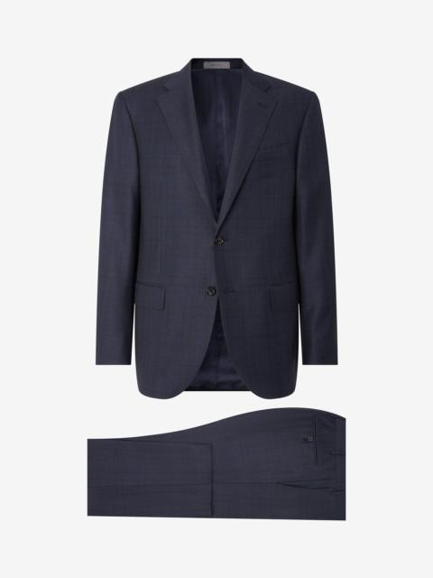 Blue glen plaid wool suit