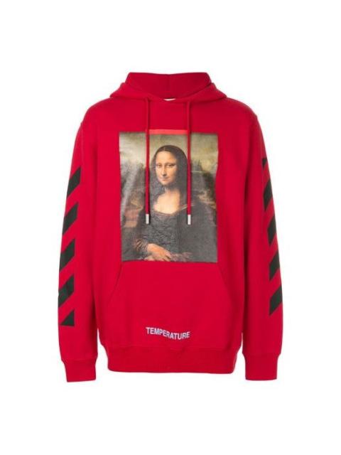 Men's Off-White C/O Virgil Abloh Painting Mona Lisa Jacket Loose Fit Red OMBB029S180030122010