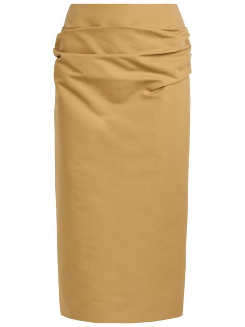 Armarium Pernilla Draped Cotton-poplin Midi Skirt