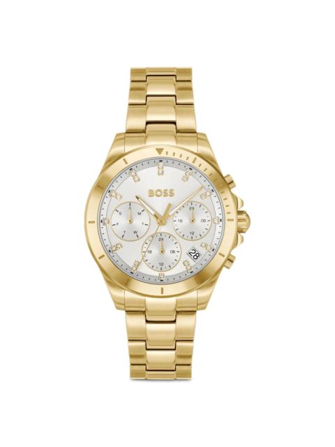 ALLEY GOLD-TONE WATCH WITH SILVER-WHITE DIAL
