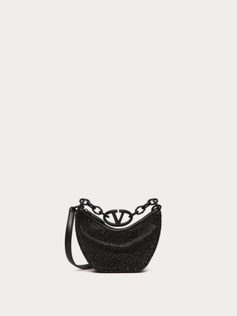 VLOGO MOON MINI HOBO BAG WITH RHINESTONES