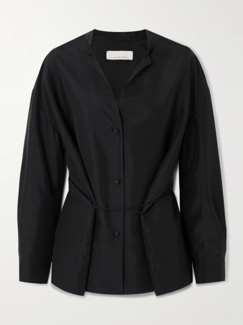 Tie-detailed Silk Shirt