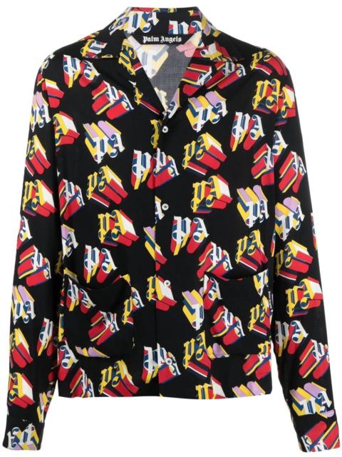 logo-print long-sleeved shirt