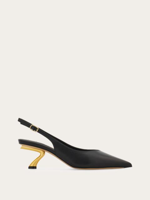 S-shaped heel slingback