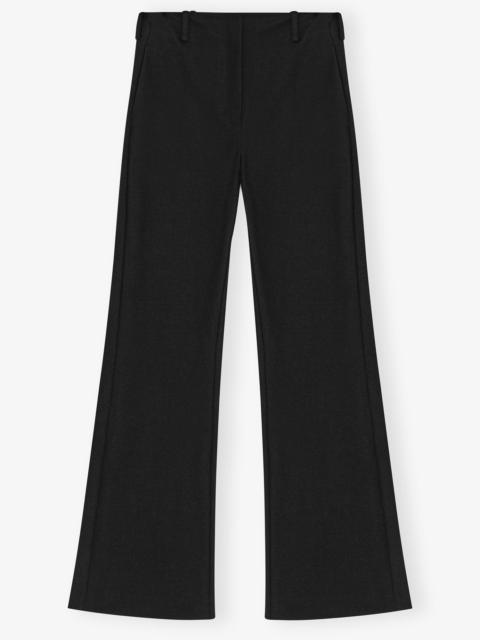 BLACK HEAVY COTTON TAILORING FLARED PANTS