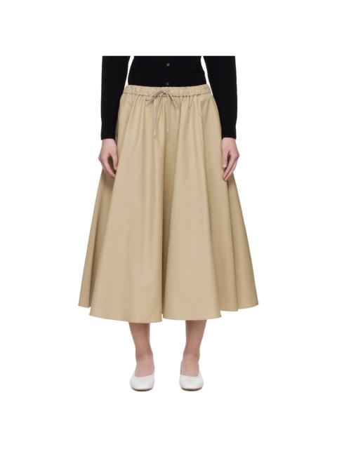 Beige Technical Midi Skirt