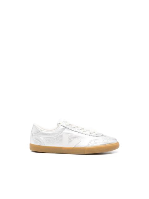 panelled lace-up sneakers