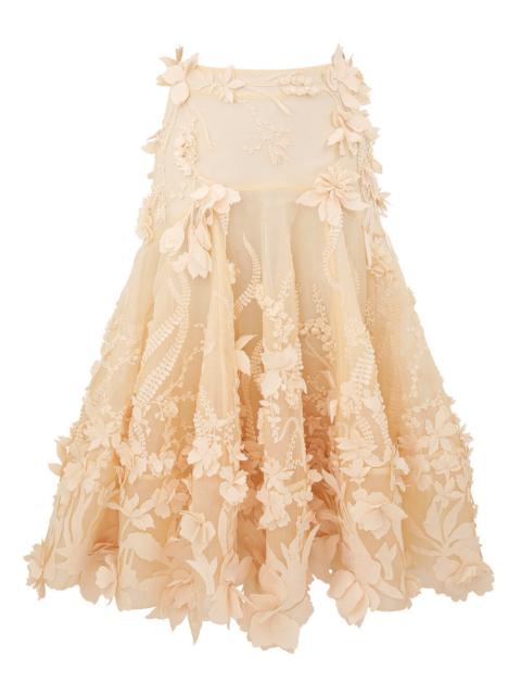 HYPNOTIC APPLIQUE MIDI SKIRT