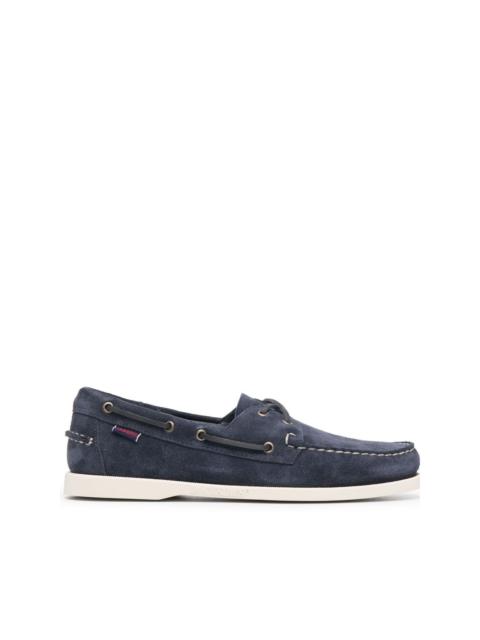 lace-up detail boat shoes