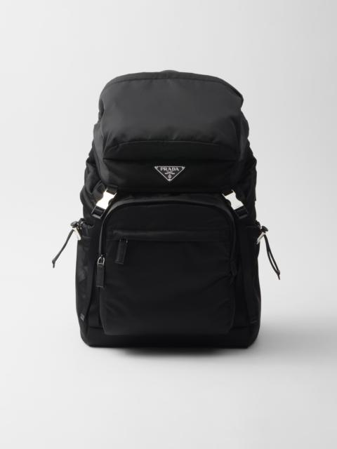 Re-Nylon and Saffiano leather backpack