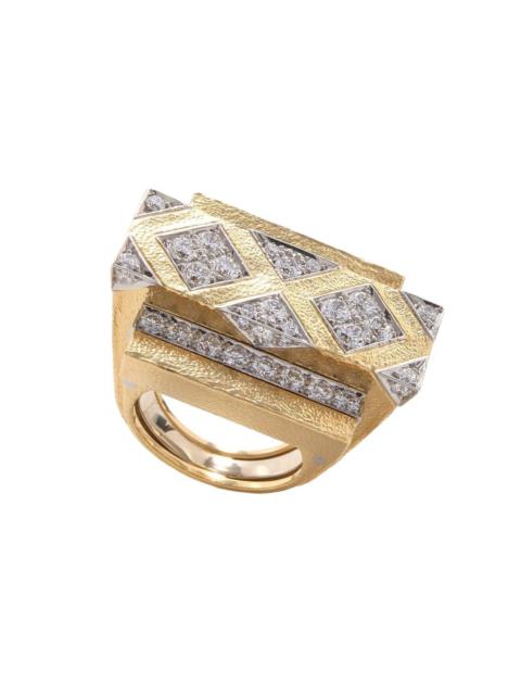 Diamond Cross Beam Ring