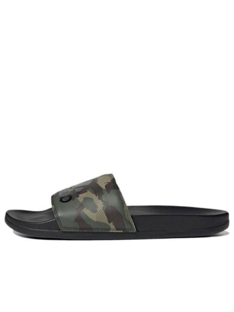 adidas Adilette Comfort Sandals Casual Sports Slippers Black Green Camouflage Unisex 'Black Green' G
