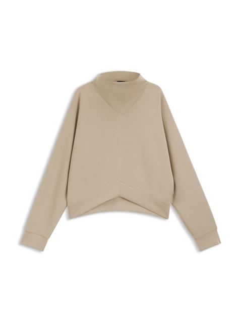 LOOSE-FIT SWEATSHIRT WITH DRAPED FUNNEL NECK