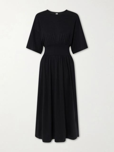 Cotton And Silk-blend Midi Dress