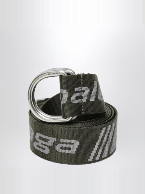 D-ring belt with loop sports icon motif