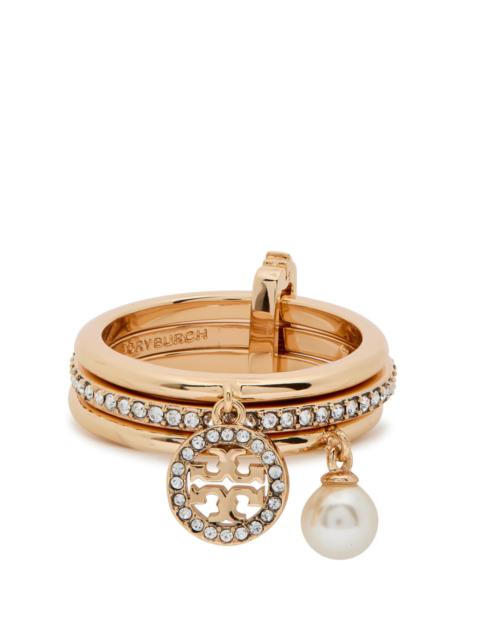 Tory Burch Icon 18kt Gold-plated Stacked Ring