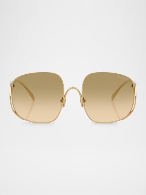MU A57S Metal Square Sunglasses