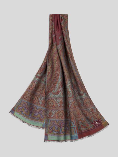WOOL AND SILK JACQUARD SCARF