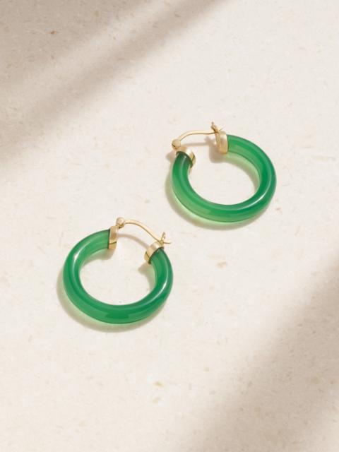 14-karat Gold Chalcedony Hoop Earrings