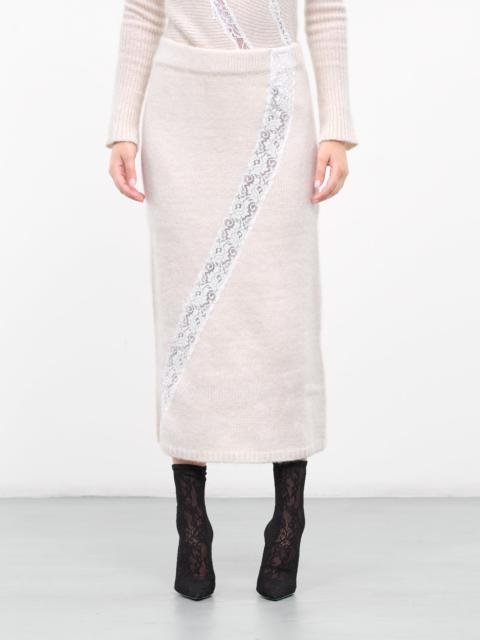 Lace Rib-Knit Skirt