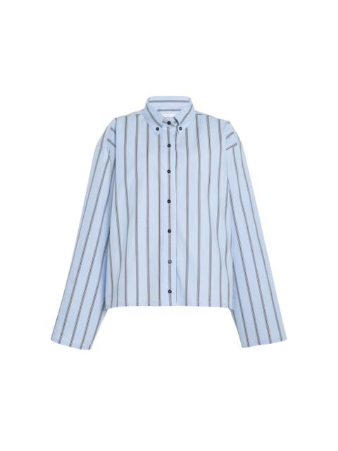 The Javi Striped Cotton Button-Down Shirt blue