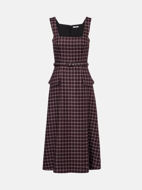 Petra houndstooth wool-blend midi dress