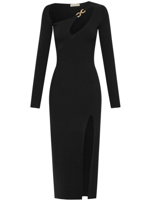 Ginerva asymmetric-neck dress