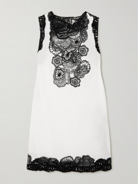 Guipure Lace-trimmed Organic Cotton-poplin Mini Dress