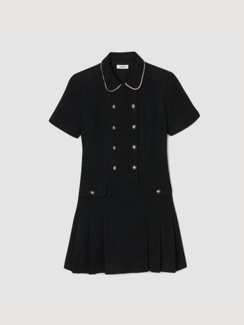 MINI BUTTONED TWEED DRESS
