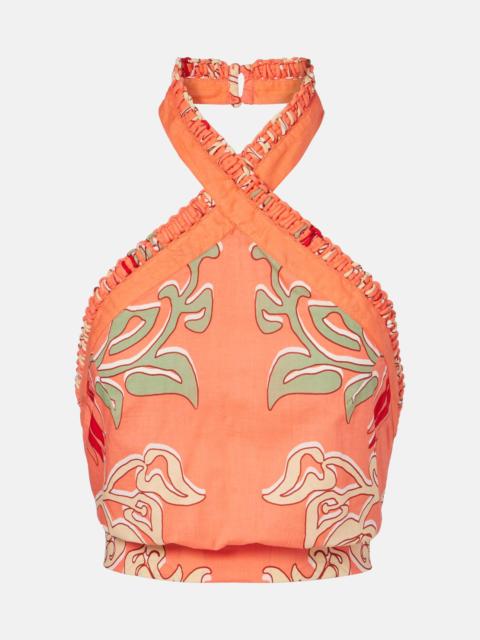 Suma printed cotton crop top