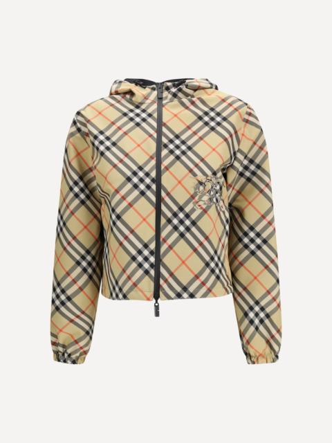 Reversible cropped check Jacket