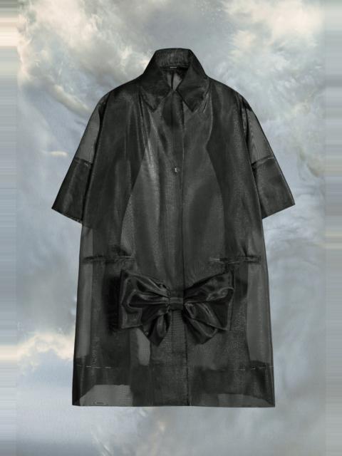 Bow oversized caban coat