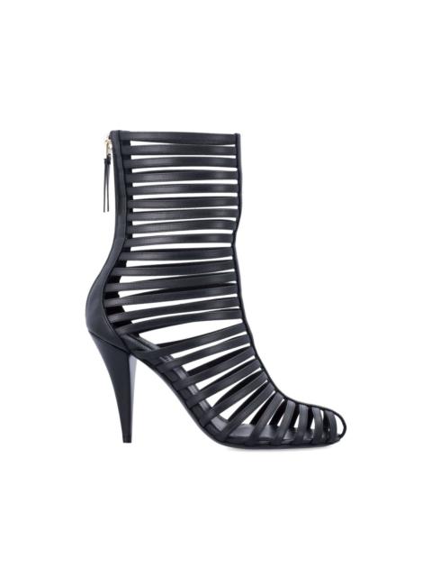 Cage ankle boots in leather