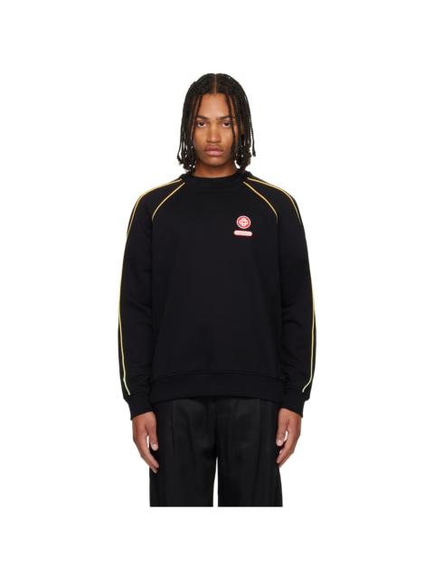 Black Gradient Piping Raglan Sweatshirt