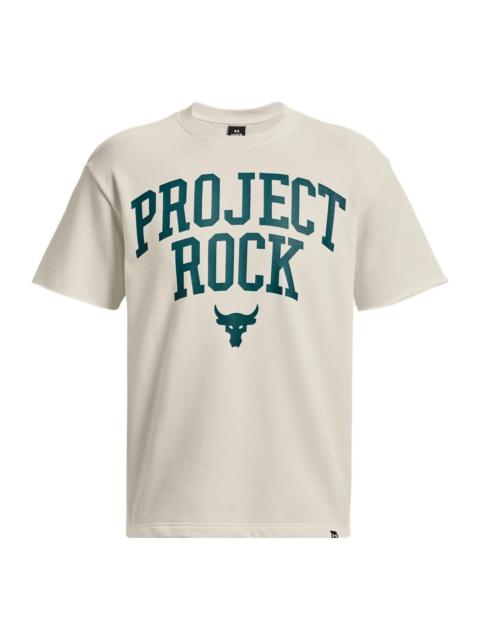 Under Armour Project Rock Heavyweight Terry Short Sleeve T-shirt 'Beige Teal' 1377435-130