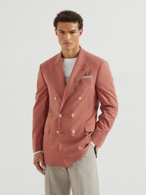 Virgin wool, cotton and silk mouliné one-and-a-half breasted Tailor blazer