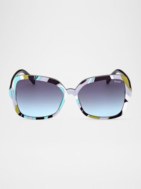 60mm Iride Plastic Butterfly Sunglasses