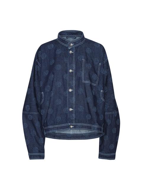 DART DENIM JACKET - NEEDLE PUNCH DOTS