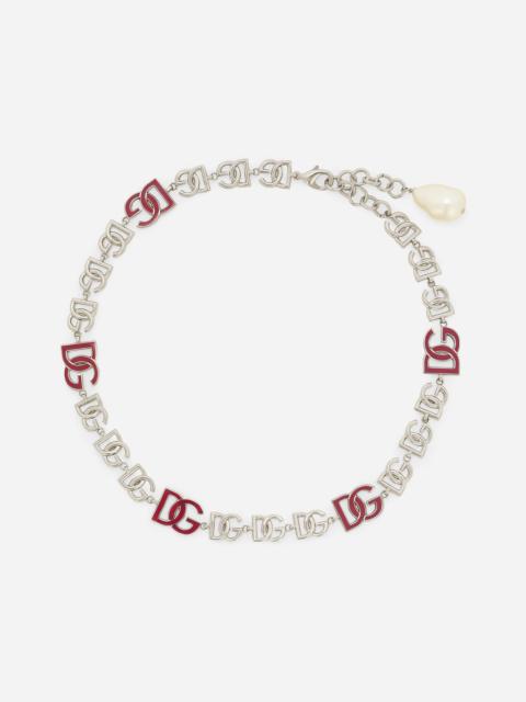 Short necklace with DG multi-logo