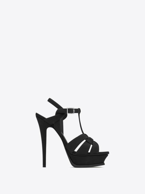 tribute platform sandals in crepe de chine