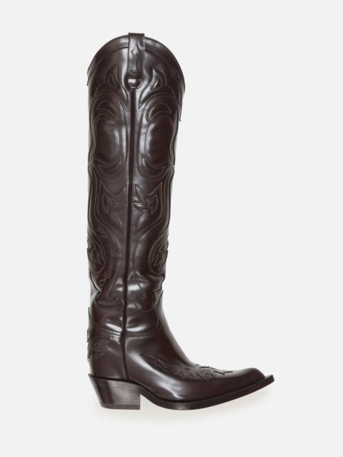 Pointed-Toe Cowboy Boot - Brown