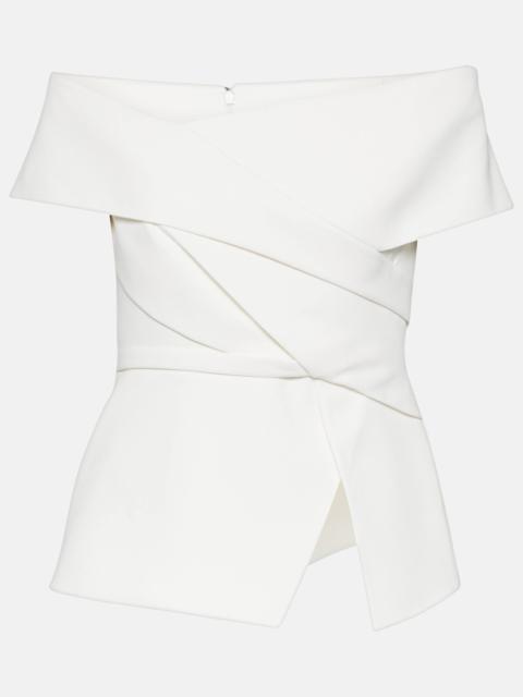 Bridal Eimear off-shoulder crêpe top