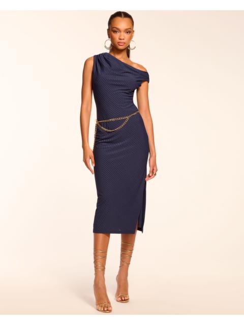 Benja Ribbed Off-The-Shoulder Midi Dress