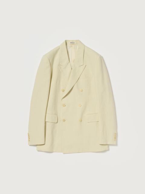 WOOL COTTON LINEN OX DOUBLE-BREASTED JACKET